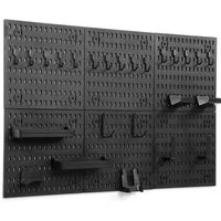 MUSTOOL Werkzeughalter Werkzeuglochwand, Lochwand Organizer Set PP 90×60 cm, Modular, mit Haken & Ablagen, für Gaming & Büro & Werkzeug