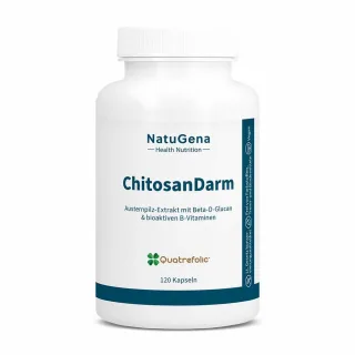 NatuGena ChitosanDarm | 120 Kapseln | natürlicher Ballaststoff-Komplex mit Beta-Glucan | vegan