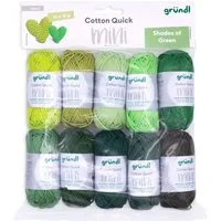 Gründl Cotton Quick Mini Shades Häkelgarn Set 10 x 15 g Häkelwolle, (Amigurumi Garn, Wollset Baumwollgarn), reine Baumwolle Nadelstärke 3-4mm
