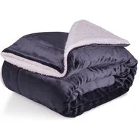 Wohndecke Kuscheldecke XL warm Sherpa, dicke Sofadecke, hochwertige Tagesdecke, Cozyor