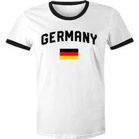 MoonWorks Print-Shirt Moonworks® Herren Deutschland Fan-Shirt T-Shirt Fußball WM EM Retro mit Print