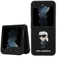 KARL LAGERFELD Handyhülle Case für Galaxy Z Flip 5 Silikon schwarz 6,7 Zoll, Kantenschutz