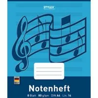 Stylex Schreibwaren Schulheft 3 Notenhefte DIN A4 Schulheft Lineatur 14