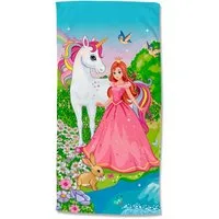 good morning Strandtuch Fairytale, Microfaser (1-St), Mikrofaser, 75x150, Schnelltrocknend, Strand, Kind, Mädchen, Einhorn