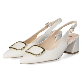 Högl Slingpumps  Weiß - Gr. 38,5 -  Echt Leder