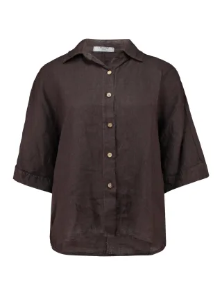 Zabaione - Blouse Al44iona coffee - Gr. - M