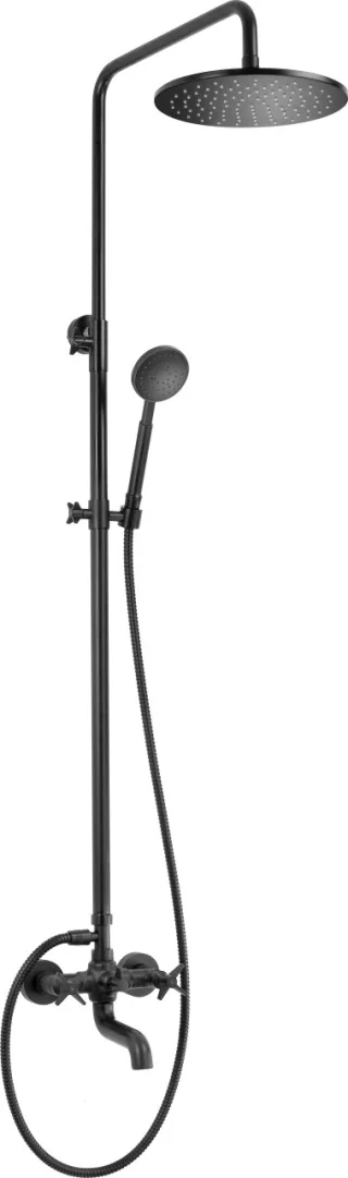 Neuesbad Serie 400 Duschsystem mit Wannenarmatur, schwarz matt NB1DENAC_N1QT1