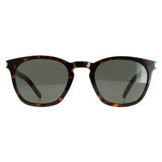 Saint Laurent Quadratische Unisex-Sonnenbrille dunkel Havanna Grau SL 28 SLIM
