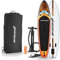ArtSport Inflatable SUP-Board Beach Rocker, Stand Up Paddling Board, ideal für Anfänger, bis 150 kg, inkl. Tragetasche und Zubehör