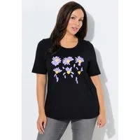 Ulla Popken T-Shirt T-Shirt Blüten Classic Rundhals Halbarm