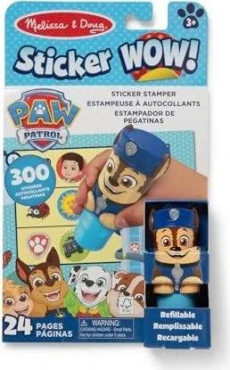 Melissa & Doug - Sticker WOW! Paw Patrol Chase Aufkleberstempel & Block, Basteln