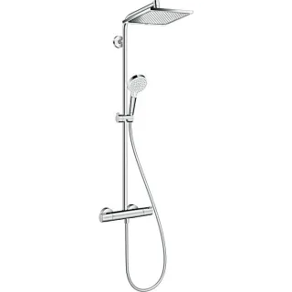 hansgrohe Crometta E Showerpipe 240 1jet 27281000 mit Thermostat, mit EcoSmart 9 l/min, chrom