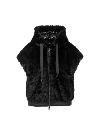 Marc Cain Additions - Kuschelige Fake-Fur-Weste black new - Gr. - 40