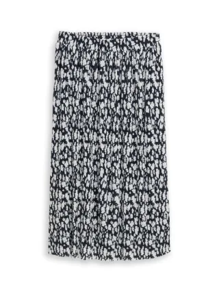 Tom Tailor - Crinkle Midi-Rock mit Muster blau - Gr. - 34