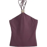 Next Kurzarmbluse Weiches, ärmelloses Neckholder-Top mit Beschlag (1-tlg)