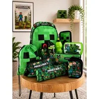 Minecraft Schulrucksack Minecraft Schulrucksack-Set XXL 11-teilig für Schule & Freizeit (11-tlg)