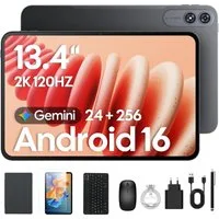 TABWEE 13.4" Android 16 mit Tastatur Maus Stift Kopfhörer 10000mAh 256GB Tablet (13.4", 256 GB, Android16, 10000 mAh, Android 16, Gemini AI, mit Zubehör, Kabel-Headset)
