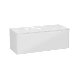 VitrA New Integra Square Waschtischunterschrank (Aufsatzwaschtisch) mit 1 Weiß Hochglanz,80291 80291