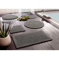 OTTO home Badematte Kapra 1, Badvorleger, Badezimmer Teppich, Höhe 14 mm, beidseitig nutzbar, strapazierfähig, fußbodenheizungsgeeignet, Baumwolle, rund, mit Bordüre, Badteppich, Badematte, Baumwolle