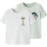 Name It T-Shirt NMMVUX 2P SS TOP (Packung, 2-tlg) Baumwollmischung, normal geschnitten