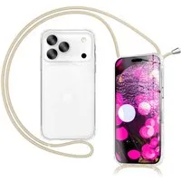 Nalia Smartphone-Hülle Apple iPhone 17 Pro Max 17,5 cm (6,9 Zoll), Klare Hülle mit Band zum Umhängen / 160cm Handy Kette Verstellbar