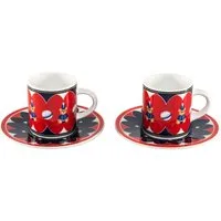 BIALETTI Kaffeeservice Set 2 Tassen inkl. Untertassen Joyful Memories, Porzellan