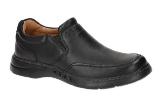 Clarks 26151788 7 BRAWLEY STEP Herren Slipper Schwarz Leder Air Circulation S...
