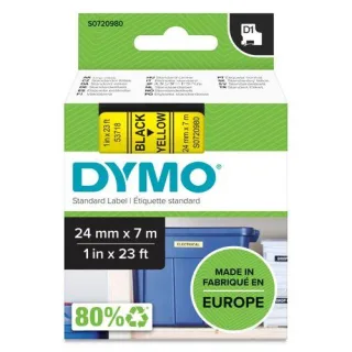 Dymo D1 Schriftband 24 mm x 7 m schwarz auf gelb 53718
