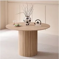 GrandCA HOME Esstisch Moderner runder Esstisch aus Holz (MDF) (1-St), Geeignet für Küchen und Esszimmer, 120 × 76 cm