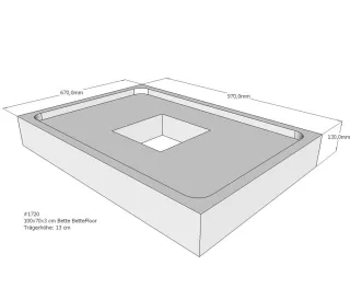 Neuesbad Wannenträger für Bette Floor 1000x700 SD22818