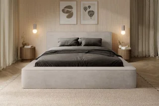 Polsterbett Bett OMAHA 180x200cm Komplettset in Stoff Macau Pearl / Speed