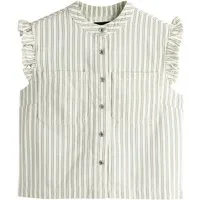 Next Jeansjacke Denim-Gilet mit Rüschenärmeln (1-St)