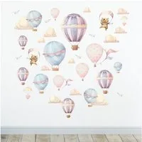 Sunnywall Wandtattoo Heißluftballon Wandsticker Wandtattoo (3 St), konturgeschnitten
