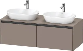 Duravit Ketho.2 Konsolenwaschtischunterbau wandhängend Basalt Matt 1400x550x459 mm - K24888B43430000 K24888B43430000