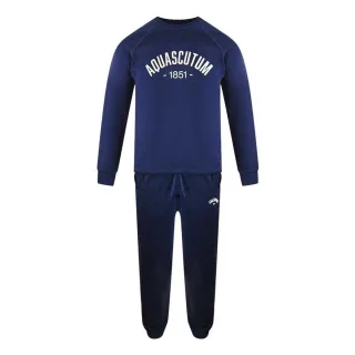 Aquascutum - "Old School" Trainingsanzug für Herren, Rundhalsausschnitt (Dunkles Marineblau)