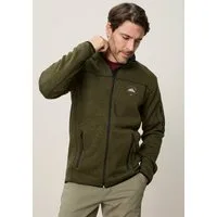 Man's World Strickfleecejacke für die Übergangszeit, mit Reißverschlusstaschen, mit Stehkragen
