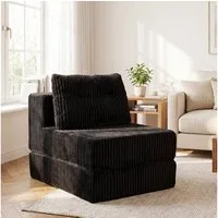 GRAVFORCE Schlafsofa mit Kissen – 3-in-1 Sessel, Rückenstütze, klappbare Matratze, Beige, 1 Teile, 3-in-1-Transformationsdesign