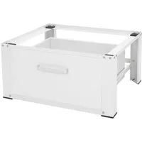 ML-DESIGN Waschmaschinenuntergestell Waschmaschinenzubehör Untergestell Unterbausockel Podest für Trockner, Zubehör für Waschmachinen, Waschmaschinen Unterbauschublade 63x54x31,5cm Stahl Weiß