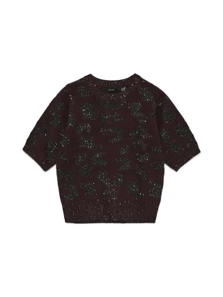 VERO MODA - VMZUZU 2/4 O-NECK PULLOVER Winetasting - Gr. - XS