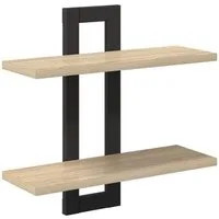 vidaXL Regal Schweberegale Sonoma-Eiche 40 x 15 x 40 cm Holzwerkstoff, 1-tlg.