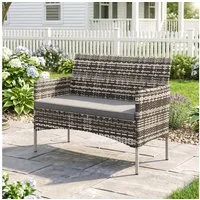 Outsunny Gartensofa 2-Sitzer Rattansofa, 1 Teile, Wetterfest, abnehmbarer Bezug, rutschfest