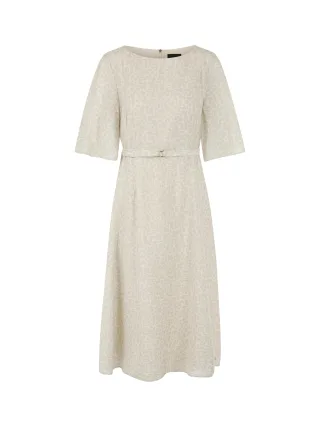 Marc Cain Collections - Schwingendes Kleid mit Leomuster bright ecru - Gr. - 40