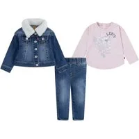 Levi's® Kids Shirt, Hose & Jäckchen LVG 3PC SHERPA TRUCKER & JEAN (Set, 3-tlg) im Jeans-Look, for Girls