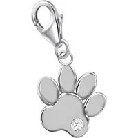 Goldene Hufeisen Charm Kristall Tierpfote Charm Einhänger für Bettelarmband 925 Sterling Silber (1 Stück, inkl. Etui), mit Zirkonia