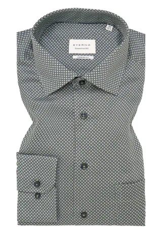 ETERNA - Hemd Twill Langarm grün - Gr. - 44/Langarm - 65cm