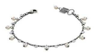 konplott - Armband - Pearl Shadow silver/weiß