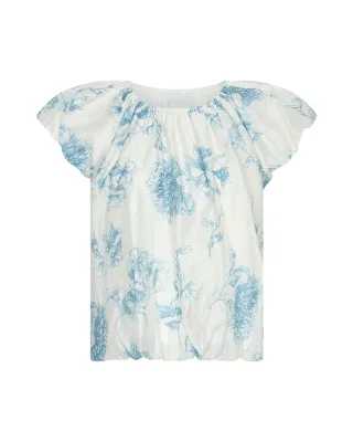 msch copenhagen - MSCHEvangelia SS Top AOP m blue flower - Gr. - S