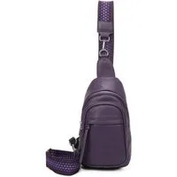 ITALYSHOP24 Schultertasche UNISEX Sling Tasche Cross Over Brust Body Bag Umhängetasche Rucksack, Freizeitrucksack Sport Reise Schule Travel Wandern Arbeit Leder Optik