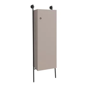 VitrA Plural Hochschrank mit Metallrack 53 x 30 x 159 cm (BxTxH) mit 1 Tür Taupe Matt,80483 80483