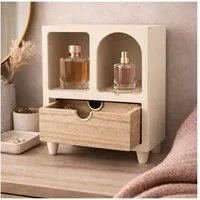 HTI-Living Schmuckkasten Minikommode mit Schublade MDF Aufbewahrungsschrank mit offenen Fächern (1 Minikommode ohne Dekoration)